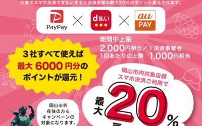 がんばろう岡山市!スマホ決済最大20%が戻ってくるキャンペーン