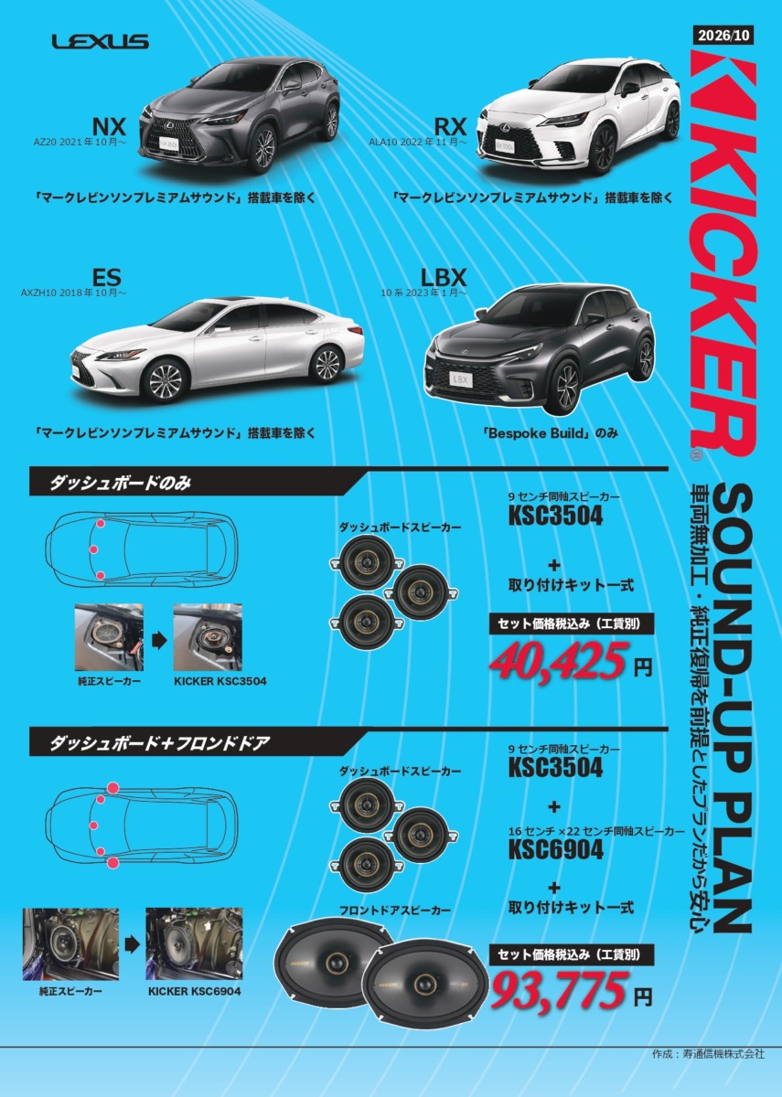 レクサスRXダッシュ上３個スピーカー